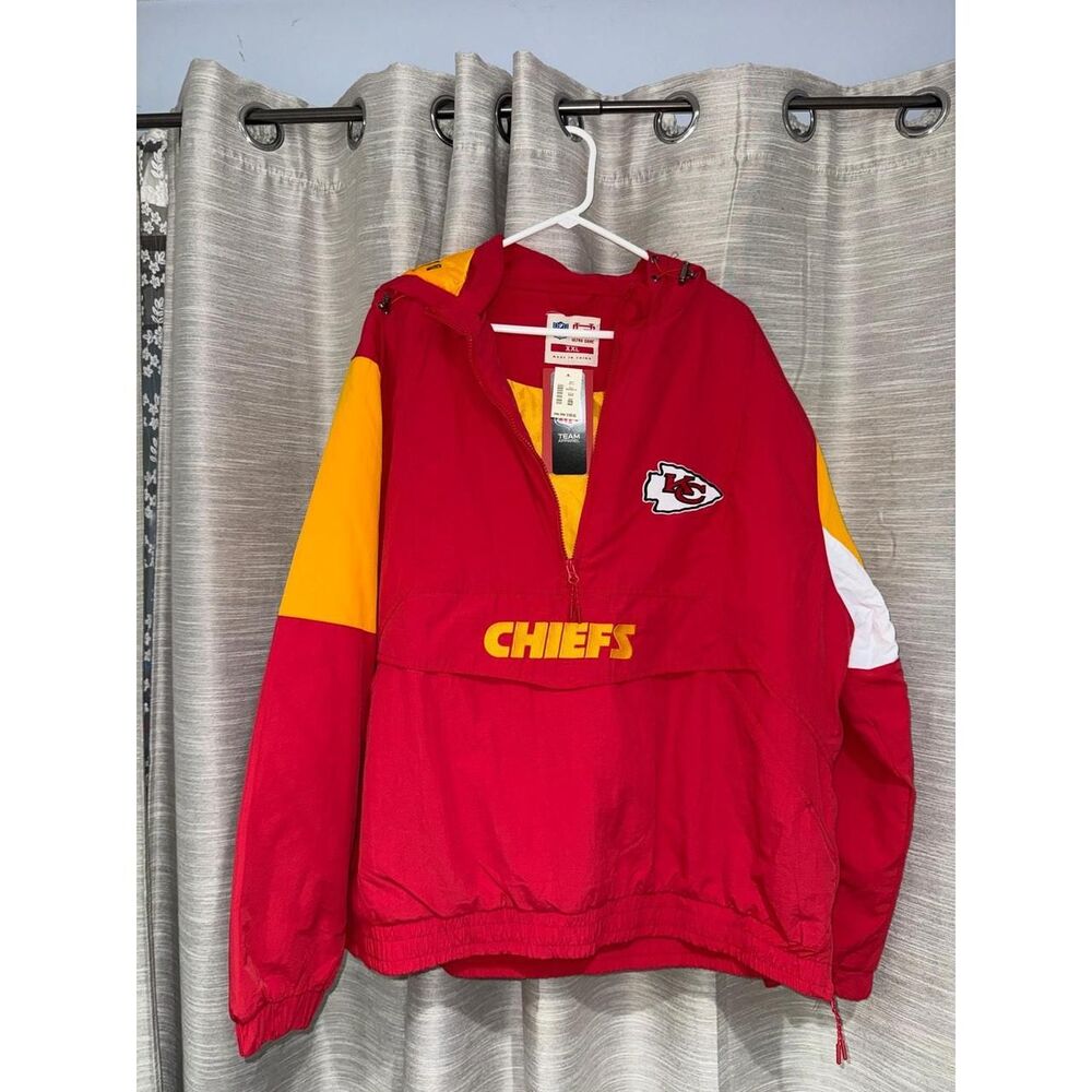 Vintage NFL Kansas City Chiefs Colorblock Pullover Windbreaker Jacket XXL NWT